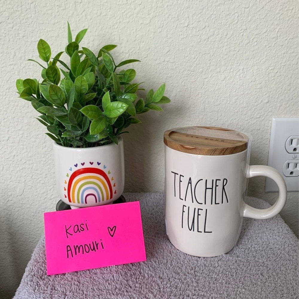 Rae Dunn Teacher fuel mug (2 sided)